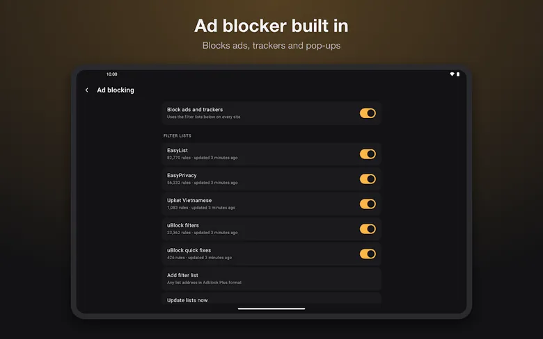 Upket Browser screenshot