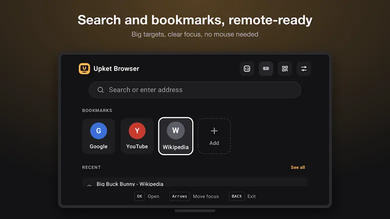 Upket Browser screenshot